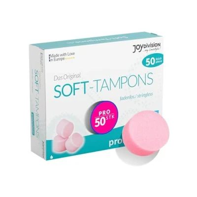 Abbildung von JOYDIVISION soft Tampons professional I 50 Stück fadenlose für Sport, Schwimmen &amp; Spa Menstruationsschwämmchen ultra leichtes Einführen Entfernen Softtampon ohne Faden
