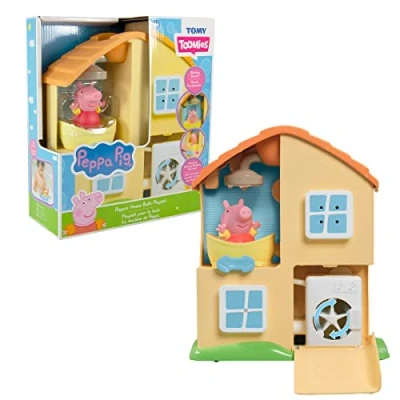 Abbildung von Tomy Toomies E73415 Peppa&#039;s House Badespielset Peppa Pig Spielzeug Fenstersprenger &amp; Waschmaschine Arbeitsdusche Badewanne Kinder ab 18 Monaten, Mehrfarbig