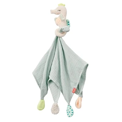 Abbildung von Fehn Schmusetuch Baby Schnuffeltuch mit Seepferdchen Kuscheltuch für Neugeborene Kuscheltier Spielzeug Stofftier Plüschtier Stofftuch zum Kuscheln Babys und Kleinkinder ab 0+ Monaten