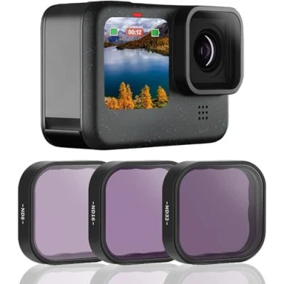 Abbildung von AuyKoo 3 Stück Objektivfilter ND8 ND16 ND32 für GoPro Hero 9/10/11/12 Black, Neutral Density Filter Lens Protector Kit 9 Него 10 Black 11 12 Zubehör