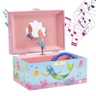 Abbildung von Jewelkeeper Schmuckkästchen Mädchen Musikalische Schmuckschatulle für Mädchen, verzauberte Ballerina Design Schwanensee Melodie