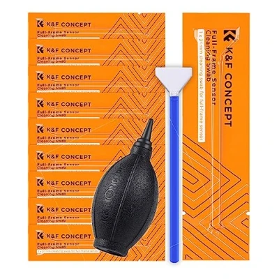 Abbildung von Minadax Vollformat Sensor Reinigung 24mm Mikrofaser Swabs 10 Stück Staubfrei + Blasebalg