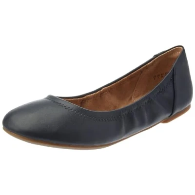 Abbildung von Amazon Essentials Damen Ballerinas Belice Zum Hineinschlüpfen, Marineblau Kunstleder, 38 EU Weit