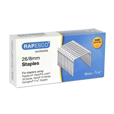Abbildung von Rapesco S11880Z3 26/8mm verzinkte Heftklammern, 5000 Stück
