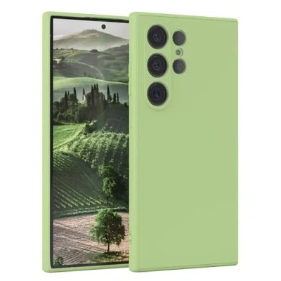 Abbildung von EAZY Case Silikonhülle für Samsung Galaxy S24 Ultra Hülle Silikon Grün weich stoßfeste Handyhülle Schutzhülle mit Kameraschutz Dünn Premium Schutz Cover Bumper in Pastellgrün