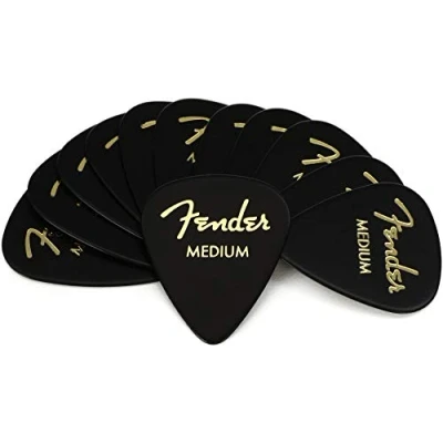 Abbildung von Fender Classic Celluloid, Schwarz, 351 Shape, Größe M, 12 Stück