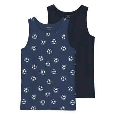 Abbildung von NAME IT Jungen NKMTANK TOP 2P Dark Denim Football NOOS Unterhemd, 134/140