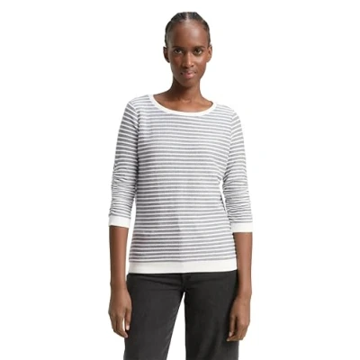 Abbildung von TOM Tailor Denim Striped Jacquard Sweatshirt, Damen, Größe: XXL, Blue/white