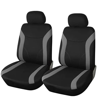 Abbildung von Upgrade4cars Auto Sitzbezüge Vordersitze Schwarz Grau Sitzschoner Set Universal für Fahrersitz &amp; Beifahrer Zubehör Innenraum