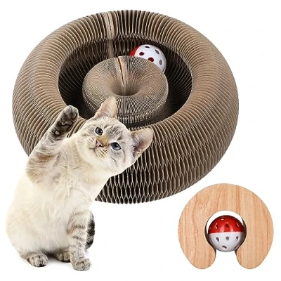 Abbildung von FluffyDream Magische Orgel Katzenkratzbrett,Kitten Kratzbrett für Junge Katze,Interaktive Kratzunterlage mit Ball,Katzenspielzeug Intelligenz Intelligenzspielzeug