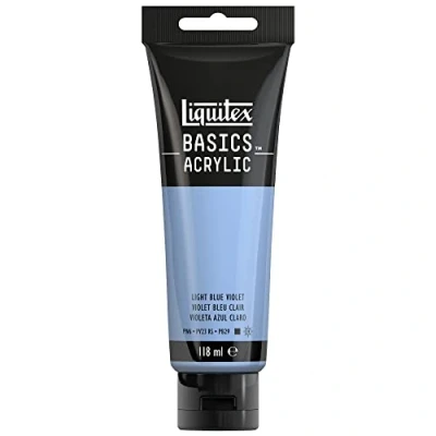 Abbildung von Liquitex 8870052 Basics Acrylfarbe Blauviolett Hell 118ml Tube, lichtecht, mittlere Viskosität, seidenglänzend, monopigmentiert, Archivqualität