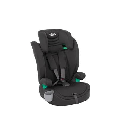 Abbildung von Graco Eldura™ R129 Kindersitz, Autositz vorwärtsgerichtet ab 15 Monaten bis ca. 12 Jahre (76 150 cm), Seitenaufprallschutz, schwarz, Midnight