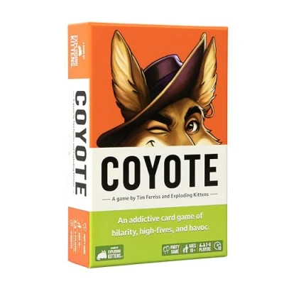 Abbildung von Exploding Kittens Tim Ferriss and Present Coyote, 10 Minutes, Coyote Card Game, Party Games, Ages 10+, 3 8 Players