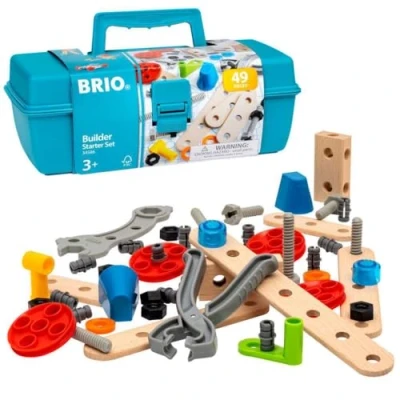 Abbildung von BRIO Builder 34586 Box 49 TLG. Das kreative Konstruktionsspielzeug aus Schweden Einsteiger Set im praktischen Werkzeugkoffer Für Kinder ab 3 Jahren