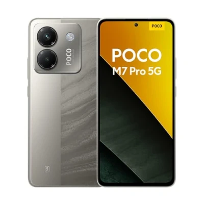 Abbildung von Poco M7 Pro 5G Smartphone, 12+256GB, Silver, Klare 50MP Sony Kamera mit OIS, 5110mAh Akku, 45W TurboCharge, 120Hz augenschonendes AMOLED Display
