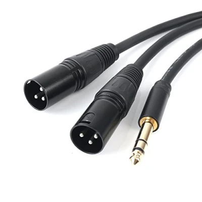 Abbildung von SiYear professionelles 6,35 mm TRS Klinkenstecker auf 2 Dual XLR Klinkenmikrofon Stereo symmetrischer Audio Konverter Adapter, Y Verteiler Kabel (1,5 m)