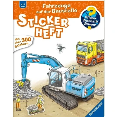 Abbildung von Wieso? Weshalb? Warum? Stickerheft: Fahrzeuge auf der Baustelle