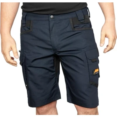 Abbildung von ACE Constructor Herren Arbeitshose kurz Männer Arbeitshosen mit Cargo Taschen &amp; Stretch Bund für den Sommer Navy 46