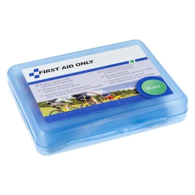 Abbildung von First Aid Only Pflasterset Outdoor/Freizeit/Reise (20 Stück) 20 Pflaster in verschiedenen Größen und Formen wiederverschließbarer Pflasterbox P 10024