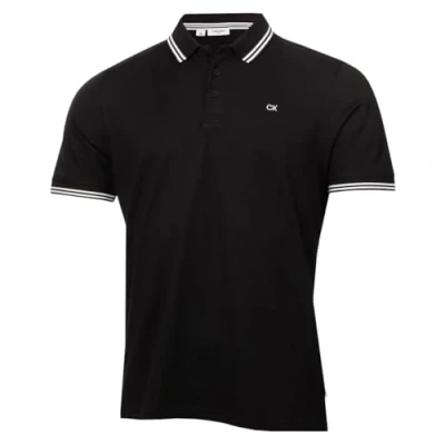 Abbildung von Calvin Klein Herren Campus 3 Knopf Polo Hemd Schwarze Spitze L