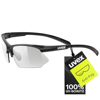 Abbildung von uvex Unisex Erwachsene, sportstyle 802 V Sportbrille, selbsttönend, black matt/smoke, one size