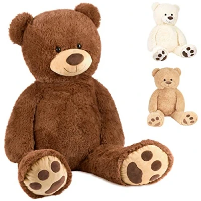 Abbildung von BRUBAKER XXL Teddybär 100 cm groß Braun Stofftier Plüschtier Kuscheltier