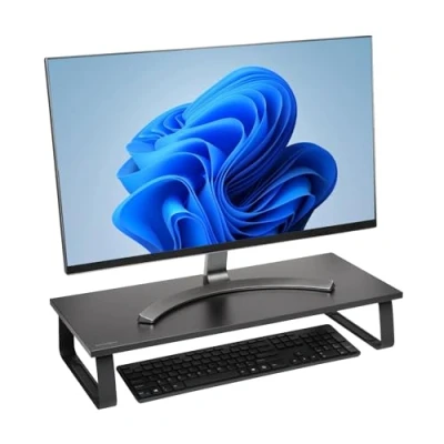 Abbildung von Kensington Extra breiter Monitorständer für Schreibtische. Großer Computerständer/Monitorständer/Schreibtischerhöhung (K55726EU), Schwarz