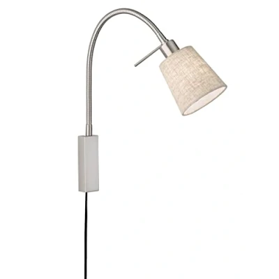 Abbildung von Wandleuchte Wolke aus Leinen, nickel/grau