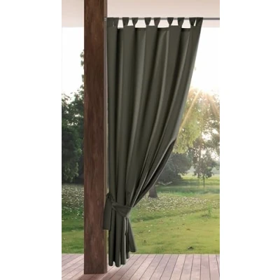 Abbildung von Eurofirany Garden Outdoorvorhäng mit Schlaufenschal 1 STK. Abnehmbaren Schlaufen, Sonnenschutz Sichtschutz Winddicht Wasserdicht Vorhäng für Pavillon Terrasse Pergola, 155x260 cm, Grafit