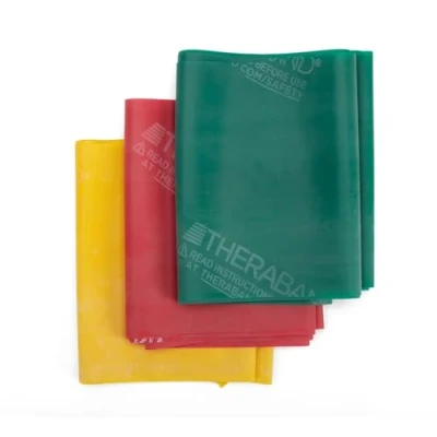Abbildung von TheraBand Widerstandsband Set, Professional Latex Elastic Bänder für Ober und Unterkörper Kerntraining, 1,5 m, Blau &amp; Schwarz, Advanced