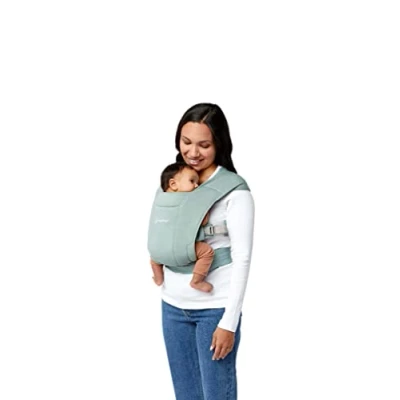 Abbildung von Ergobaby Embrace Babytrage für Neugeborene ab Geburt Extra Weich, 2 Positionen Bauchtrage Baby Tragetasche Ergonomisch, Jade