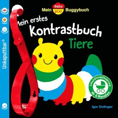 Abbildung von Baby Pixi (unkaputtbar) 163: Mein Buggybuch: erstes Kontrastbuch Tiere ab 6 Monaten: Unzerstörbares Buch über Farben und erste Wörter auch als Badebuch geeignet (163)