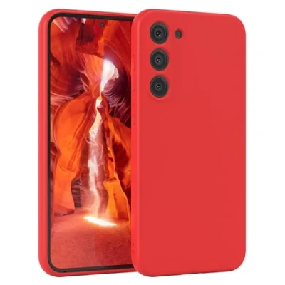 Abbildung von EAZY Case Silikonhülle für Samsung Galaxy S23 Plus Hülle Silikon Rot weich stoßfeste Handyhülle Schutzhülle mit Kameraschutz Dünn Premium Schutz Cover TPU Phone Bumper in