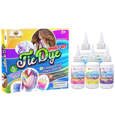 Abbildung von Desire Deluxe Batik Kit, Set mit 5 Farben Tinte zum Färben von Stoff, Kleidung, kreatives Handarbeits Set, Spiele Aktivität für Erwachsene und Kinder
