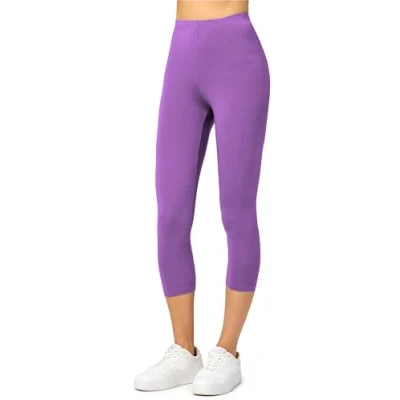Abbildung von Merry Style Damen Leggings 3/4 Capri aus Viskose MS10 144 (Purpur, L)