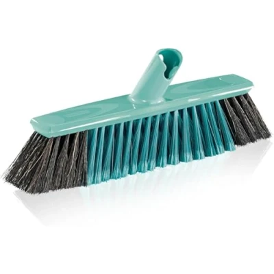 Abbildung von Leifheit Allround Besen Xtra Clean 40 cm mit X Borsten, Kehrbesen Borsten aus Kunststofffaser, schräger Stielanbindung, Besenkopf ohne Stiel, Kehrer Click System