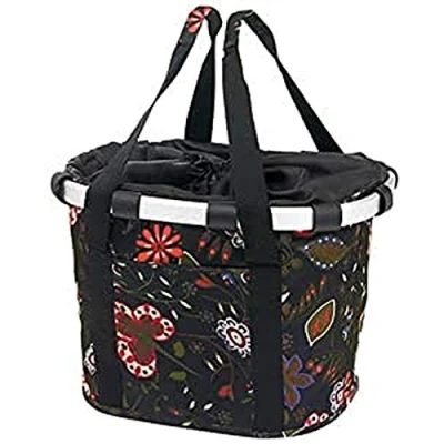 Abbildung von Asista Teile fürs Ra Rixen und Kaul Damen Klappkorb Bikebasket Folklore Lenkerkorb, Schwarz, 35 x 28 26 cm EU