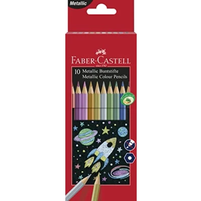 Abbildung von FABER CASTELL 201583 Metallic Buntstifte, 10er Etui, mehrere Farben