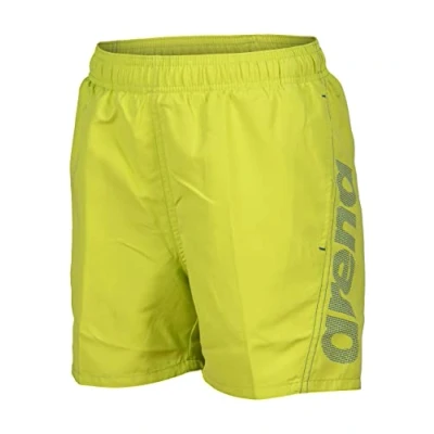 Abbildung von Arena Fundamentals Logo Junior Boxer R Jungen Strand und Pool Boxershorts, Badehose aus weichem, recyceltem schnell trocknendem Material, Boxershorts mit Netz Innenslip