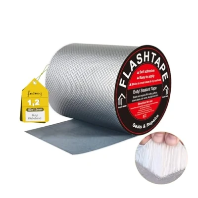 Abbildung von fowong Aluminum Wasserdichtes Klebeband 15cm(B) x5M(L) Butyl Dichtungsband Panzertape Alufolie Selbstklebend Dickes Reperaturband zum Abdichten und Befestigen im Pool Loch Rohr Wohnmobil Bad