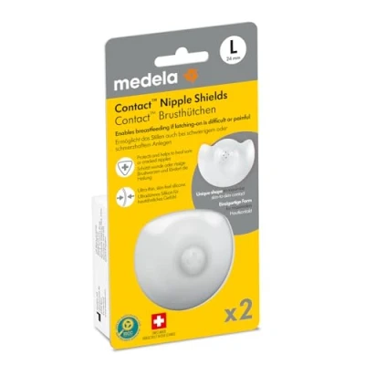 Abbildung von Medela Contact Brusthütchen BPA frei Aus ultradünnem, weichem Silikon Inklusive 2 und Etui 24 mm, groß