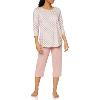 Abbildung von CALIDA Lovely Nights 3/4 Pyjama Damen, aus 100% Bio Baumwolle, mit stoffbezogenem Gummibund