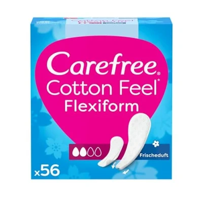 Abbildung von Carefree Slipeinlagen Cotton Feel Flexiform mit Frischeduft, ideal für Slip und Tanga, 100% atmungsaktiv, verleihen ein Gefühl von Komfort, Trockenheit Frische, Größe Normal (56 Stück)
