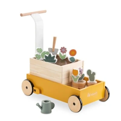 Abbildung von hauck Baby Lauflernhilfe Learn to Walk mit Gärtner Rollenspiel, Lauflernwagen Bremssystem ab 12 Monaten, Lernwagen aus Holz (FSC® Zertifiziert), Lernspielzeug Motorikspiel (Plants)