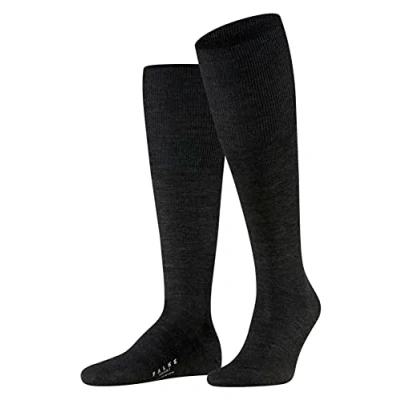 Abbildung von FALKE Herren Kniestrümpfe Airport M Kh Wolle Baumwolle lang einfarbig 1 Paar, Grau Anthracite Melange 3080, 49 50