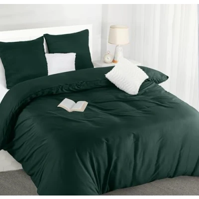 Abbildung von Utopia Bedding Bettwäsche Set Mikrofaser Bettbezug 260x240 cm + 2 Kissenbezüge 65x65 Smaragd