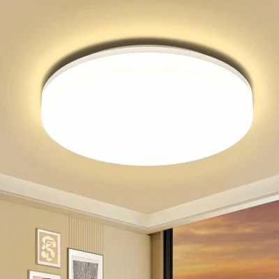 Abbildung von Öuesen 18W Wasserdichte LED Lampe Decke Moderne dünne Runde bündige Deckenleuchte 1650lm Warmweiß 3000K Deckenlampe für Badezimmer Schlafzimmer Küche Wohnzimmer Korridor Balkon Flur Bad