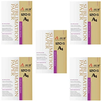 Abbildung von A SUB Sublimationspapier A4, 210x297 mm, 500 Blatt, 120 g/m², kompatibel mit EPSON, SAWGRASS, RICOH, BROTHER Sublimationsdruckern