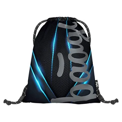 Abbildung von Baagl Turnbeutel für Jungs und Mädchen Sportbeutel Junge, Kinder, Teenager Schule Sport Schuhbeutel, Sportsack mit Reflektiven Elementen (Skate Bluelight)