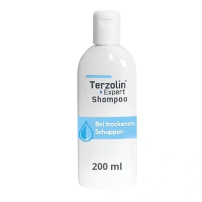 Abbildung von Terzolin Expert Shampoo für trockene Kopfhaut, Haarpflege Anti Schuppen bei trockenen und Ekzemen, mit Postbiotikum &amp; Allantoin, 200 ml,